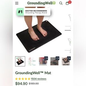 NEW! GroundingWell Black Therapy Mat